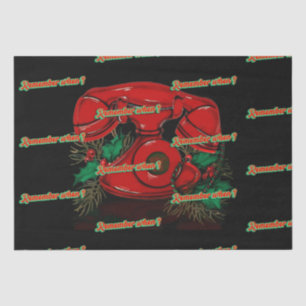 Papier Mousseline Antique Rouge Noël Téléphone Cadeau