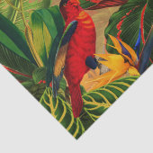 Papier Mousseline Antique Tropical Parrots Jungle Motif (Détail)