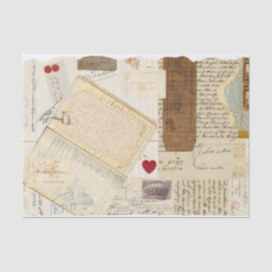 Papier Mousseline Antique vieilles lettres manuscrites et journaux