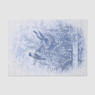 Papier Mousseline Antique Vintage Blue Bird Nest