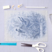 Papier Mousseline Antique Vintage Blue Bird Nest (Artisanat)