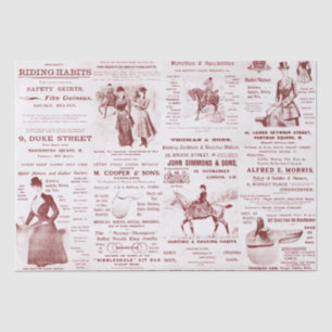 Papier Mousseline Antique Vintage Cheval équitation Ephemera Annonce