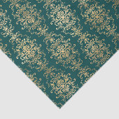 Papier Mousseline Antiquité turquoise et Gold Foil (Détail)