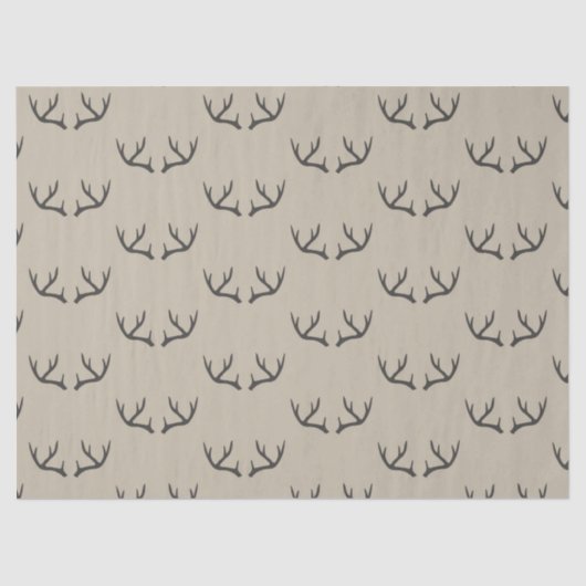 Papier Mousseline Antlers, noir et taupe (Recto)