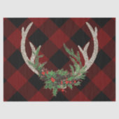 Papier Mousseline Antlers Russes Boho Deer | Floral de Noël (Recto)
