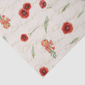 Papier Mousseline Août Mois de naissance Fleurs de pavot Gladiolus (Détail)