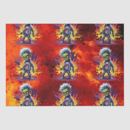 Papier Mousseline Apocalypse Anniversaire Zombie Boy (Recto)