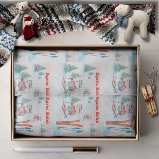 Papier Mousseline Après Bébé Polar Bear & Arctic Fox Skiing