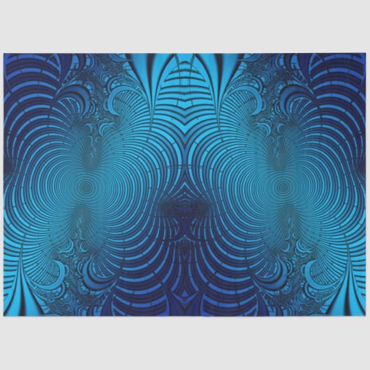 Papier Mousseline Aqua Abstrait Fractal 13 Découpage (Recto)