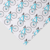 Papier Mousseline Aqua Bicycle sur papier Tissu Blanc (Détail)