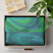 Papier Mousseline AQUA BLEU VERT VORTEX Fractal Swirl Gem (Cadeau)