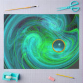 Papier Mousseline AQUA BLEU VERT VORTEX Fractal Swirl Gem (Artisanat)