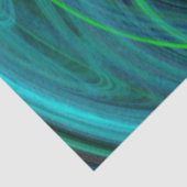 Papier Mousseline AQUA BLEU VERT VORTEX Fractal Swirl Gem (Détail)