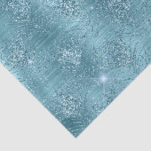 Papier Mousseline Aqua Blue Glitzy Parties scintillant Peacock Plume (Détail)