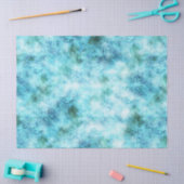 Papier Mousseline Aqua Blue Green Abstrait (Artisanat)