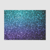 Papier Mousseline Aqua blue ombre brillant faux parties scintillant  (Recto)