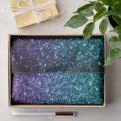 Papier Mousseline Aqua blue ombre brillant faux parties scintillant  (Cadeau)