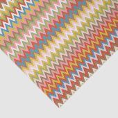 Papier Mousseline Aqua Blue Orange Rose Rouge Lime Vert Zigzag Art (Détail)