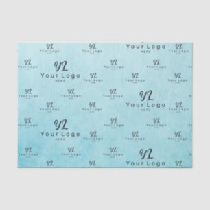 Papier Mousseline Aqua Blue Watercolor Logo Emballage d'entreprise T