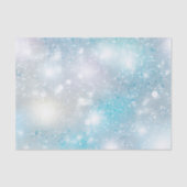 Papier Mousseline Aqua Blue White Bokeh Anniversaire (Recto)