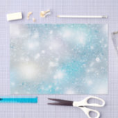 Papier Mousseline Aqua Blue White Bokeh Anniversaire (Artisanat)
