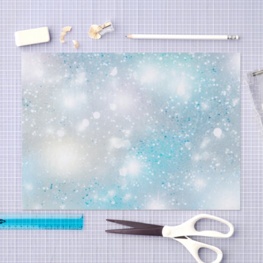 Papier Mousseline Aqua Blue White Bokeh Anniversaire (Artisanat)