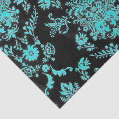 Papier Mousseline Aqua Damask sur Black Chic Design (Détail)