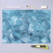 Papier Mousseline Aqua d'hiver Blue Ice Snowflakes Noël (Artisanat)