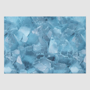 Papier Mousseline Aqua d'hiver Blue Ice Snowflakes Noël