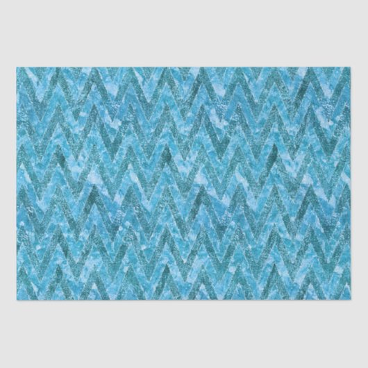 Papier Mousseline Aqua Marbled Chevron (Recto)