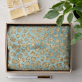 Papier Mousseline Aqua Mint Gold Glitz Parties scintillant Leopard   (Cadeau)