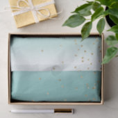 Papier Mousseline Aqua Mint Gold Sparkle Dots Christmas (Cadeau)