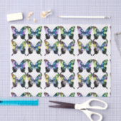 Papier Mousseline Aqua, Rose et Jaune - Élégants papillons (Artisanat)
