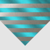Papier Mousseline Aqua & Silver Diagonal Stripe Christmas  (Détail)