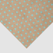 Papier Mousseline Aqua Turquoise Green Dots Faux Rustic Brown Kraft (Détail)