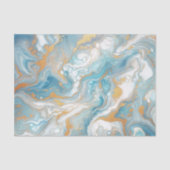 Papier Mousseline Aqua Turquoise Turquoise Bleu Blanc Marbre Or Moti (Recto)