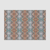 Papier Mousseline Aqua Turquoise Turquoise Taupe noir gris Mosaïque (Recto)