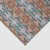 Papier Mousseline Aqua Turquoise Turquoise Taupe noir gris Mosaïque (Détail)