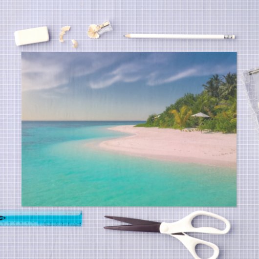 Papier Mousseline Aquamarine Ocean Tropical Beach Scenic (Artisanat)