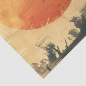 Papier Mousseline Aquarelle à écusson rouge illustrant le découpage (Détail)