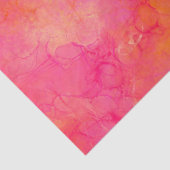 Papier Mousseline Aquarelle Abstraite Encre Art Rose Orange Wrapping (Détail)