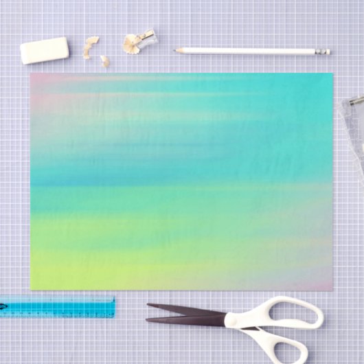 Papier Mousseline Aquarelle Abstraite turquoise (Artisanat)