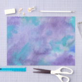 Papier Mousseline Aquarelle Abstraite violet violet violet vert Turq (Artisanat)