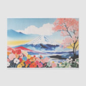 Papier Mousseline Aquarelle Abstraite Whimsical Springtime Mountain (Recto)