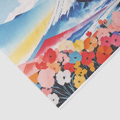 Papier Mousseline Aquarelle Abstraite Whimsical Springtime Mountain (Détail)