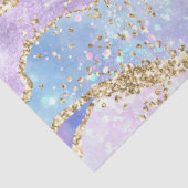 Papier Mousseline Aquarelle Agate or rose violet bleu découpage (Détail)