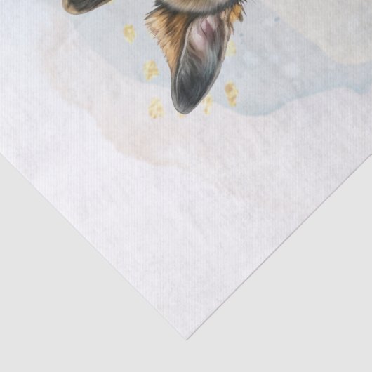 Papier Mousseline Aquarelle allemande Shepherd Chiot (Détail)