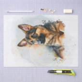 Papier Mousseline Aquarelle allemande Shepherd Chiot (Artisanat)
