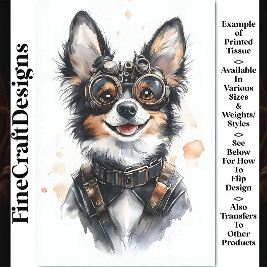 Papier Mousseline Aquarelle Alsacien Chien Chien Chien Chien, Découp