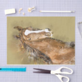 Papier Mousseline Aquarelle américaine Cheval selle découpage (Artisanat)